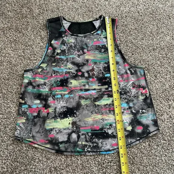 Lululemon Sculpt cropped gray & multicolor pattern tank top - Picture 8 of 10